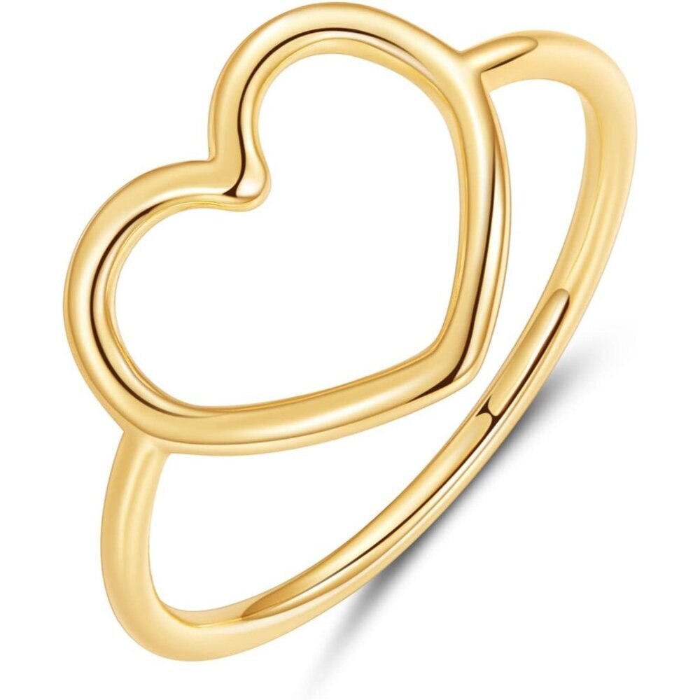 Sterling Silver 925 Simple Minimalist Heart Finger Rings for Women Wedding Engag